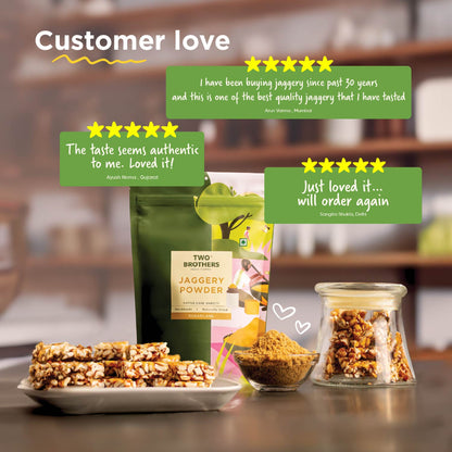 Two Brothers India Farms Sugarcane Jaggery Powder- Natural Sweetener