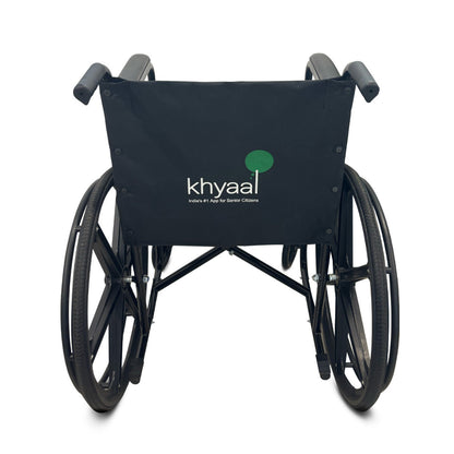 Khyaal Lightweight Foldable Wheelchair with 360° Rotatable Front Wheels & PU Tyres