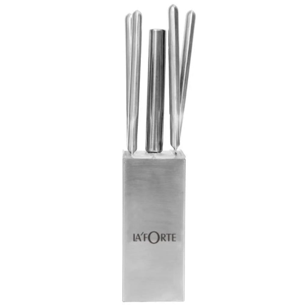 LA' FORTE Stainless Steel Knife set with Metal Block