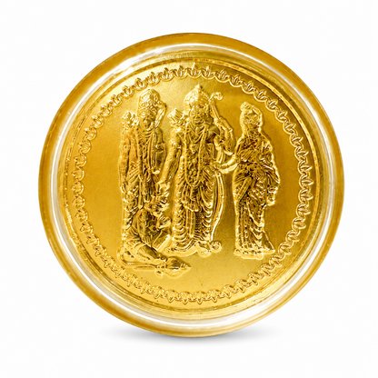 Khyaal Divine Collection-0.5 gms 24KT Gold Shree Ram with Laxmanji, Mata Sita and Hanumanji Foil Coin