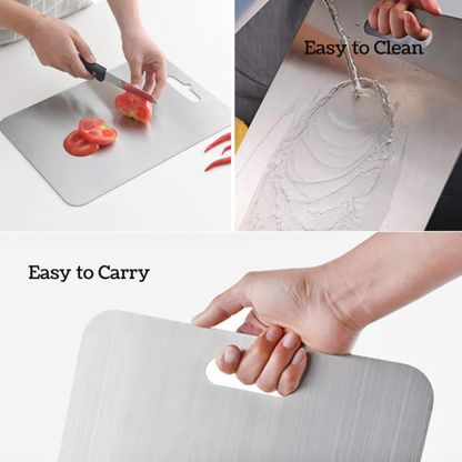 LA' FORTE Stainless Steel Chopping Board and Ultra Sharp Knife Set Combo