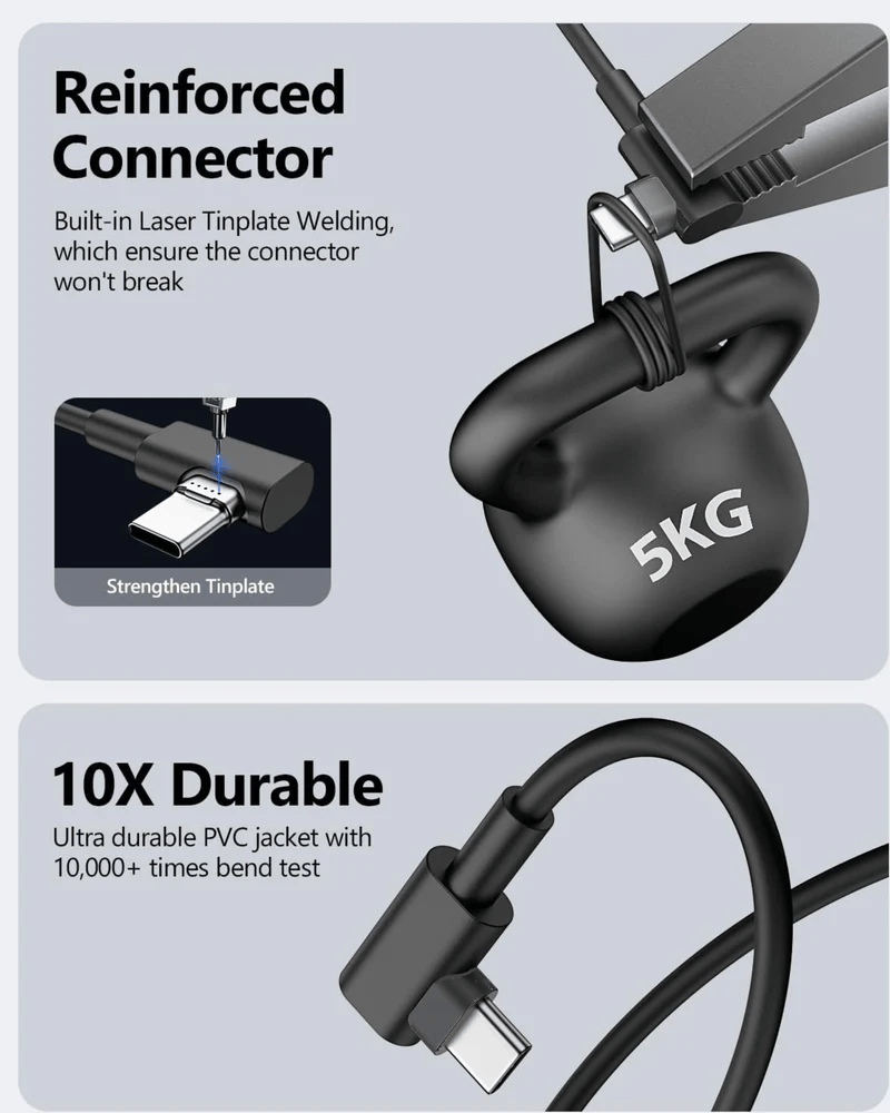 LA' FORTE Flixx USB-C to USB-C Cable | 65W Super Fast Charging | 1.5 Meter Long | Universal for Laptops, Mobiles, Tablets | PD3.0, PPS Compatible