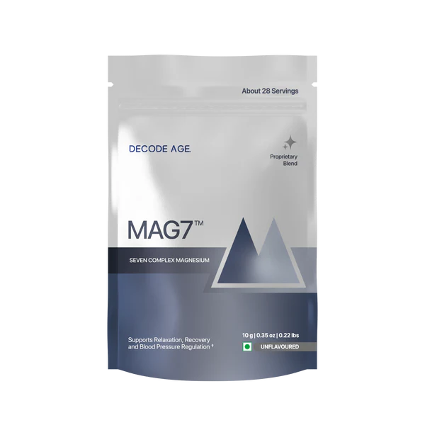Decode Age Mag7™ Powder | Magnesium Complex Supplement | Supports Mood, Bone and Muscle Health, Metabolism | 10gm, 28 Servings