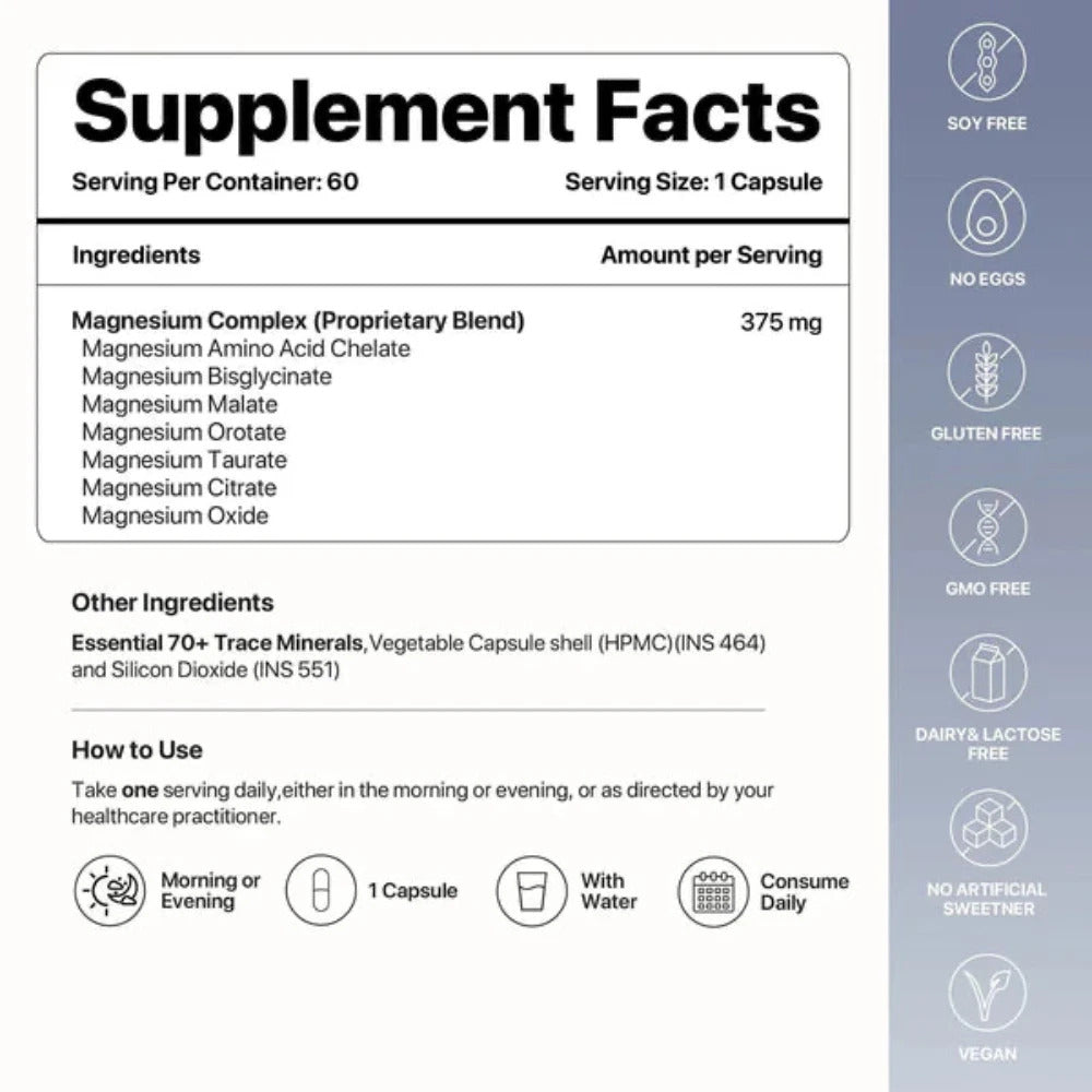 Decode Age Mag7™ Supplement | Magnesium Supplement | Supports Mood, Bone and Muscle Health, Metabolism | 60 Capsules, Vegan