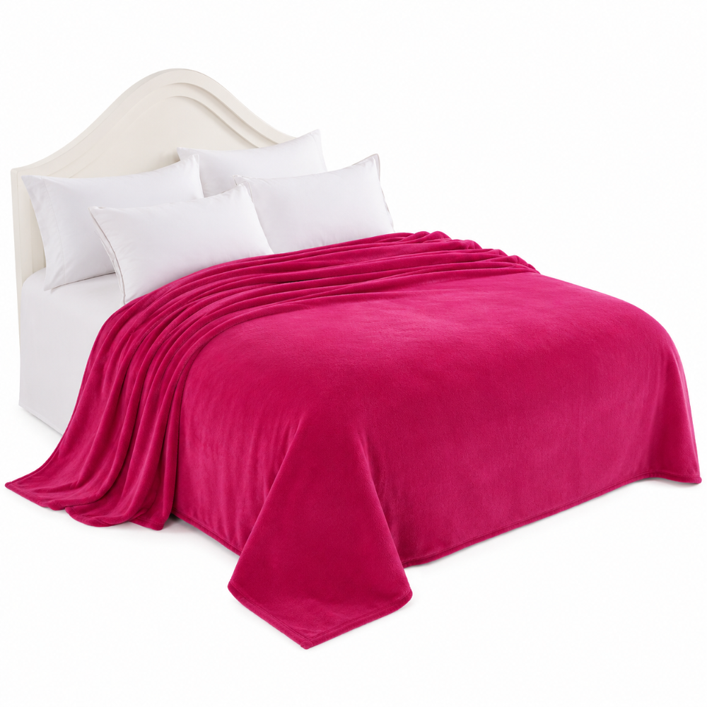 Morado 190 GSM Flannel Super Soft Warm Double Blanket for Winters - 90x90 Inches
