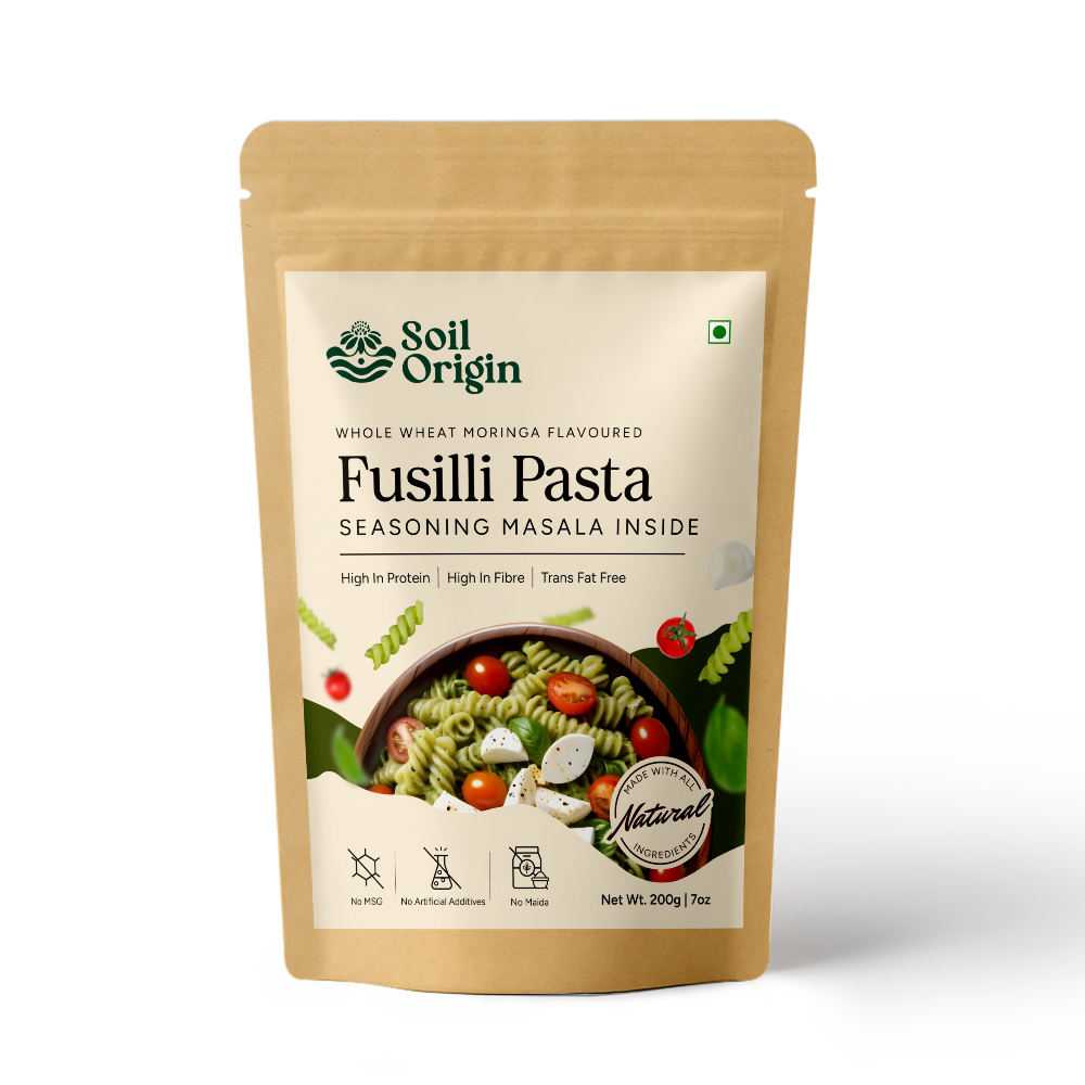 Soil Origin Moringa Wheat Pasta (Seasoning Masala Inside)