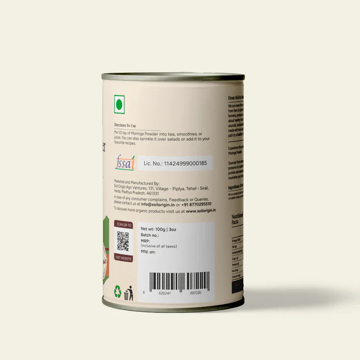 Soil Origin's  Moringa Powder - 100 Gm
