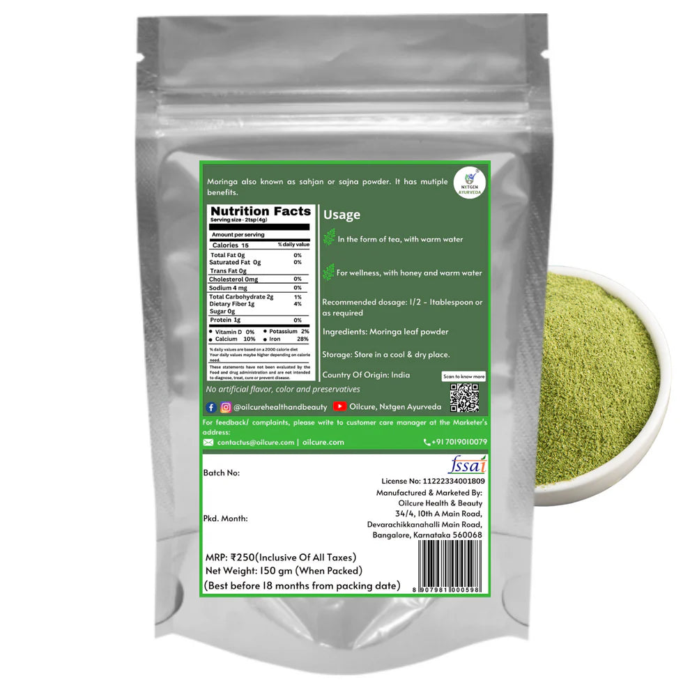 Nxtgen Ayurveda's Moringa Oleifera Powder - 150 gms