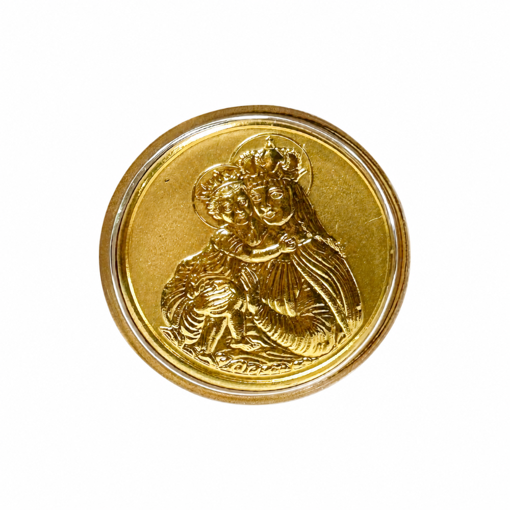 Khyaal Divine Collection-0.5 gms 24KT Gold Mother Mary with Baby Jesus Foil Coin