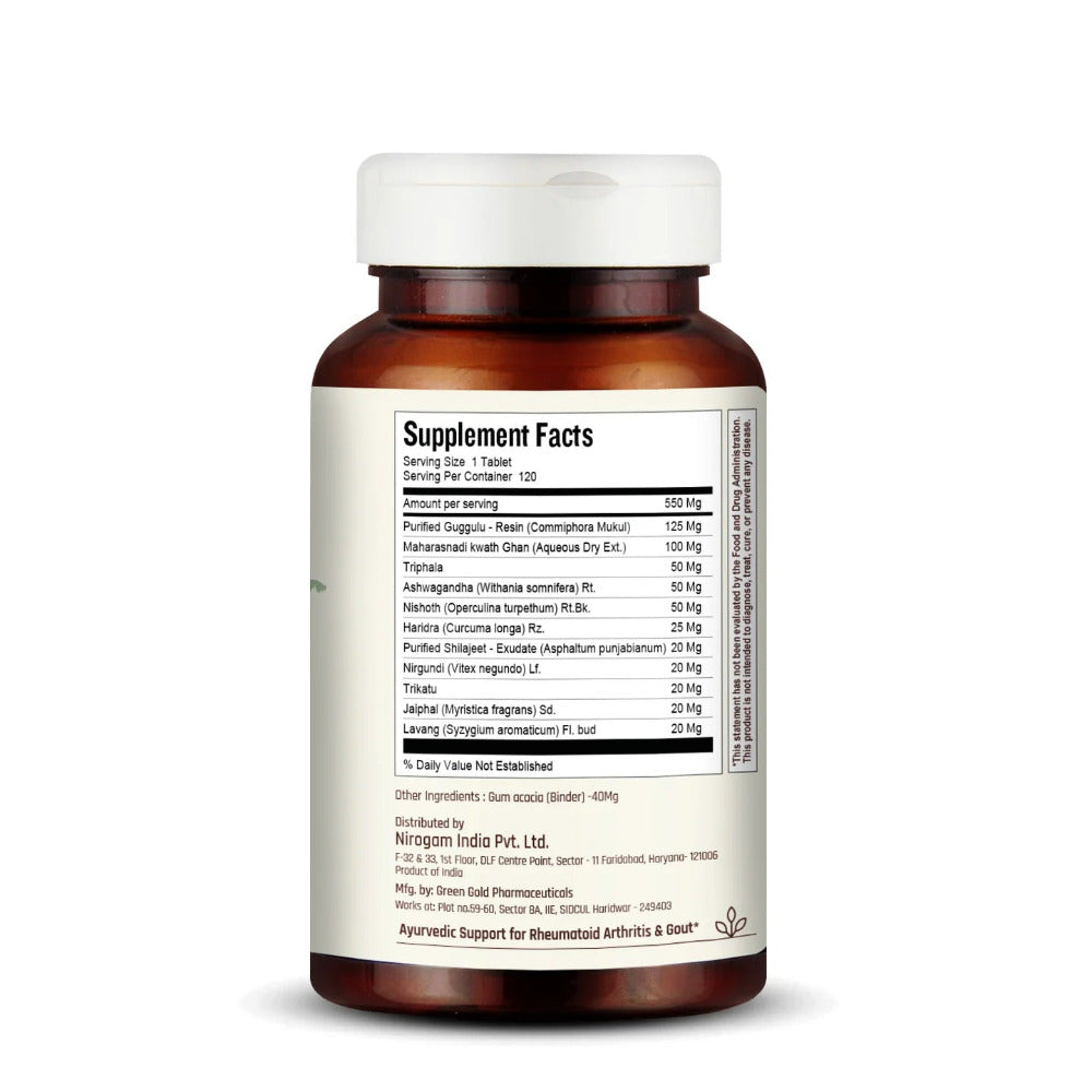 Nirogam Mukul Max Joint Pain and Uric Acid Releif 120 Tablets