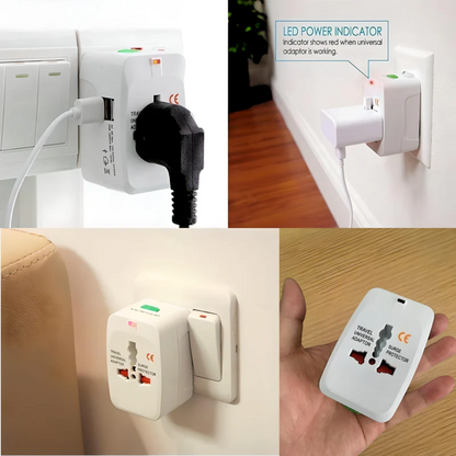 LA' FORTE Flixx Universal Travel Adapter with Dual USB Ports