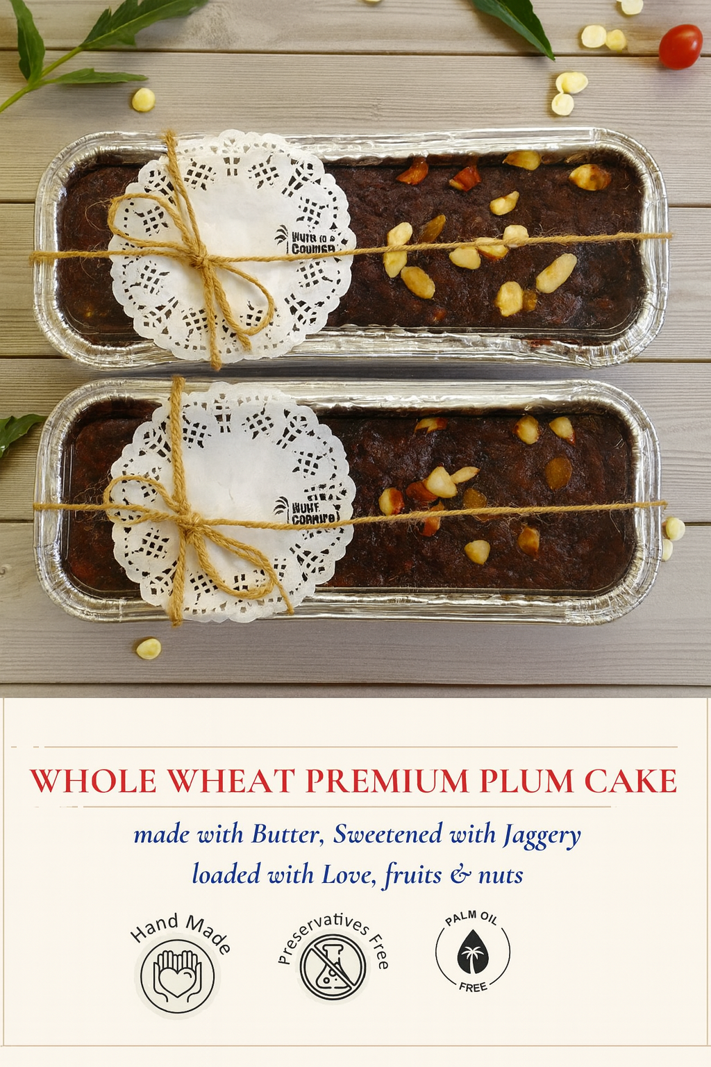 Nutri Couture Whole Wheat Plum Cake -250g (Pack of 2)
