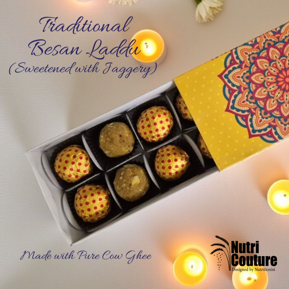 Nutri Couture Rakhi Hamper Box Besan Laddu Box - NCD#1.1
