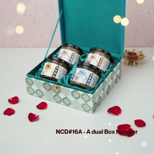 Nutri Couture –  Dual Box Hamper (Pinewood Tray)