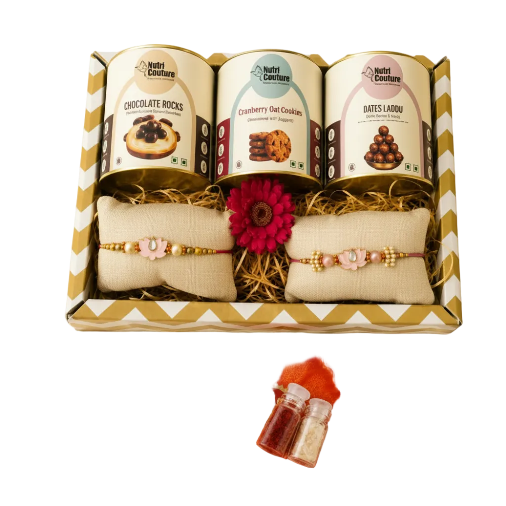 Nutri Couture Rakhi Hamper Box Kuch Khaas for the Bond Full of Mithas- NCR26.6