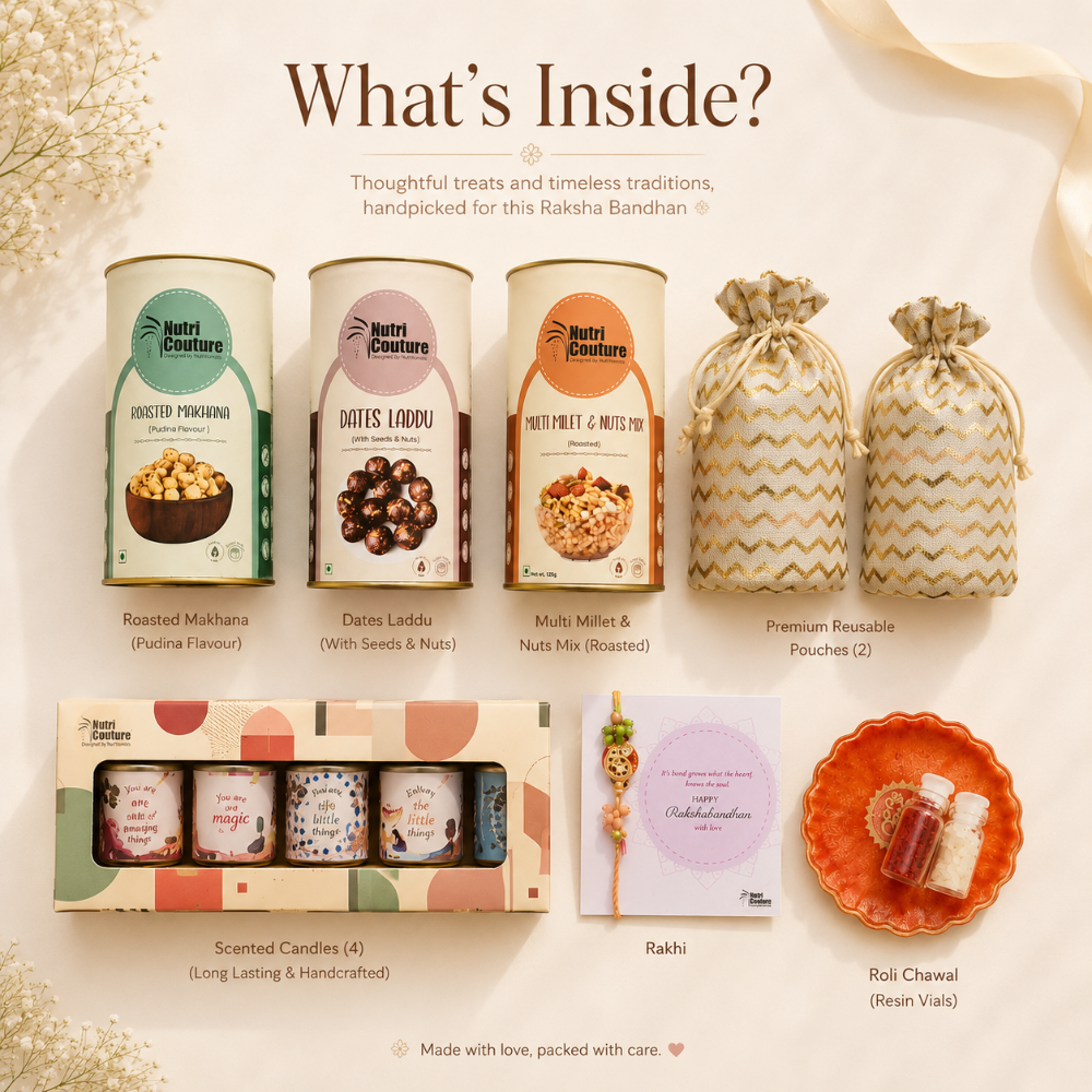 Nutri Couture Rakhi Hamper Box Kuch Meetha Kuch Namkeen Premium Hamper- NCR26.9