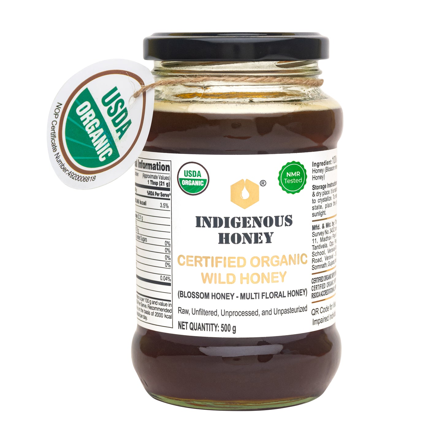 Indigenous Honey USDA Certified Organic Wild Honey