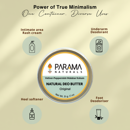Parama Naturals Natural Deo Butter - Solid Deo Butter (Sugandhi Balm)