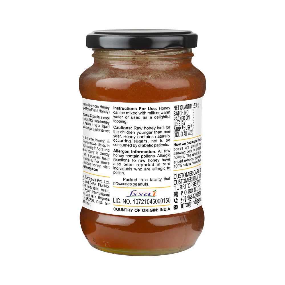 Indigenous Honey Natural Sesame Honey - Raw, Unfiltered, Pure