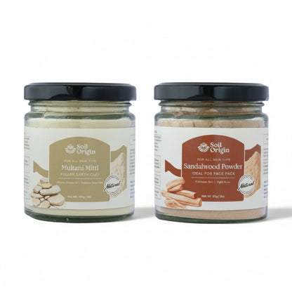 Soil Origin Natural Skincare Duo - Sandalwood Powder & Multani Mitti