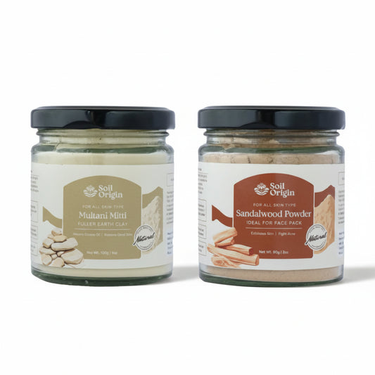Soil Origin Natural Skincare Duo - Sandalwood Powder & Multani Mitti