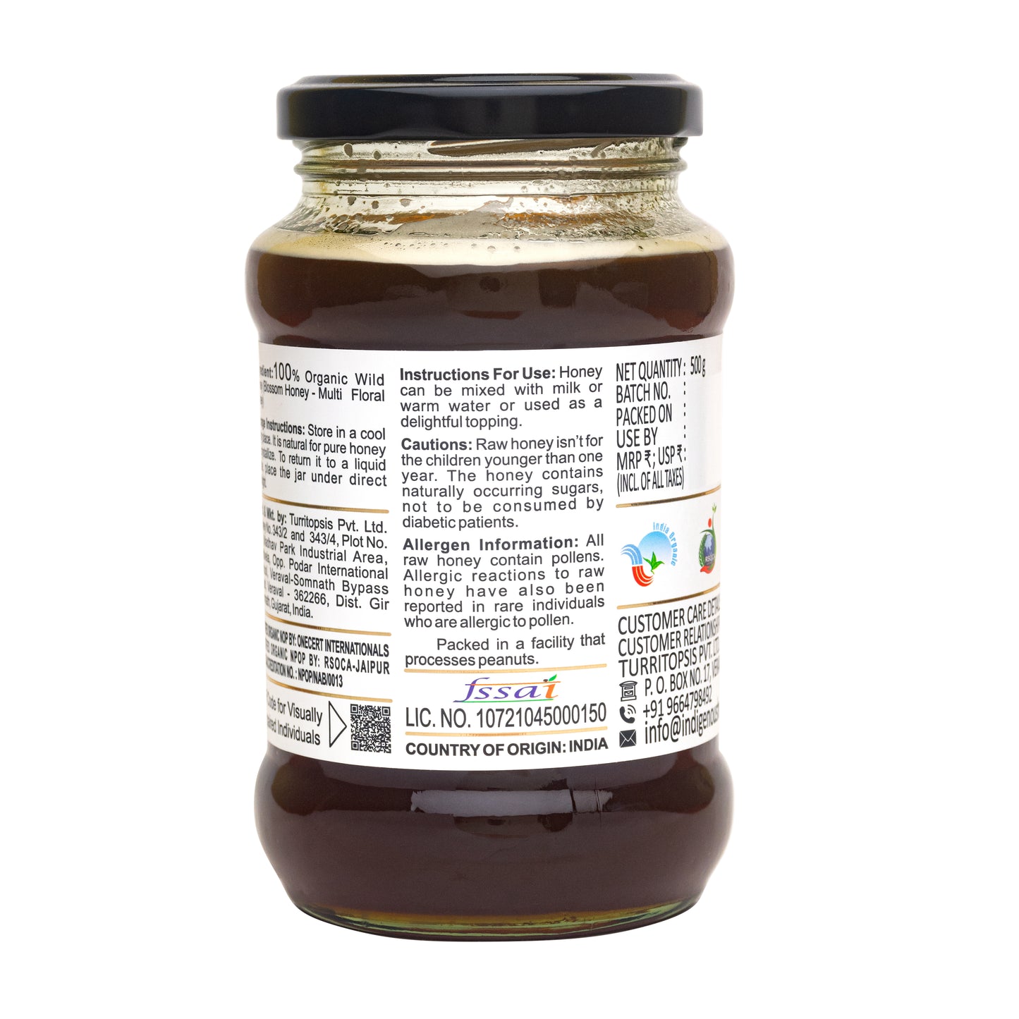 Indigenous Honey USDA Certified Organic Wild Honey