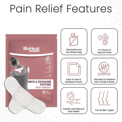 BluHeat Neck & Shoulder Pain Relief Patches
