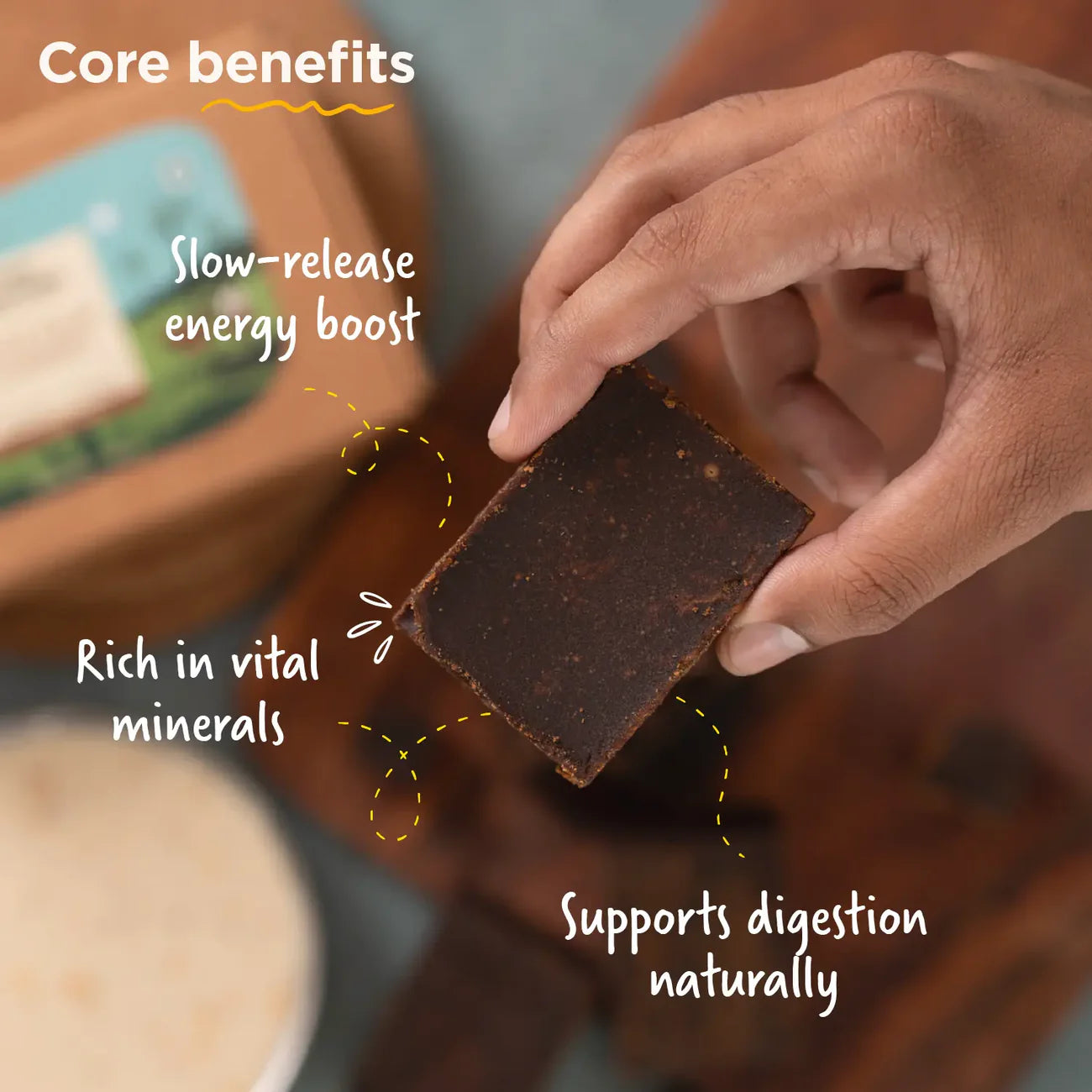 Two Brother Organic Farms Date Palm Jaggery Solid, Pure Date Palm Sap 500 Gms