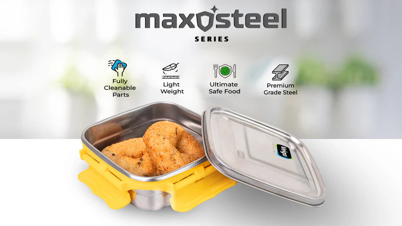 Veigo LunchBoss Combo- Tower of 3 Medium Stainless Steel Lunch Boxes in an Insulated Lunch Bag