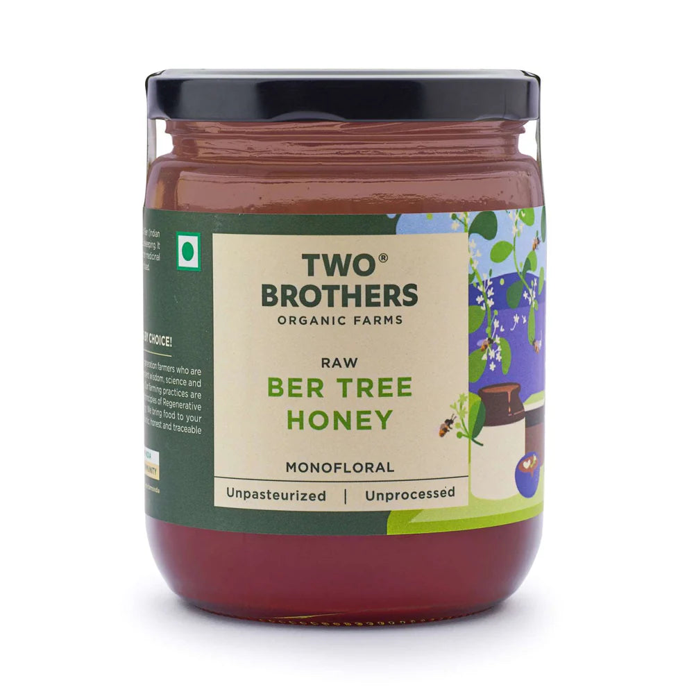 Two Brothers Organic Farms Indian Berry Honey, Raw Mono-Floral Unfiltered