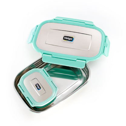 Veigo Jumbo Stainless Steel Lunch Box with Veg Box
