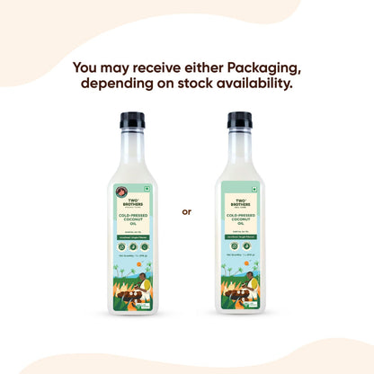 Two Brothers India Farms Coconut Oil, Made using farm grown Coconut | Cold-Pressed and Single-Filtered Oil for healthier Cooking | Kacchi Ghani/Mara Chekku, Natural and Unrefined 1 Litre