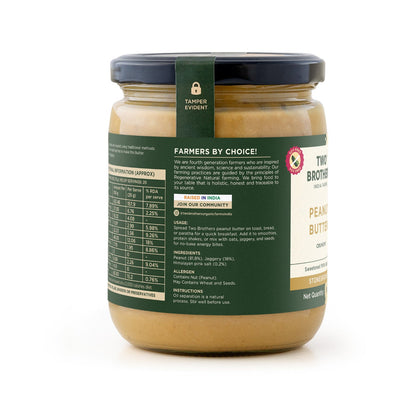 Two Brothers India Farms Peanut Butter, Crunchy with Jaggery, Stoneground