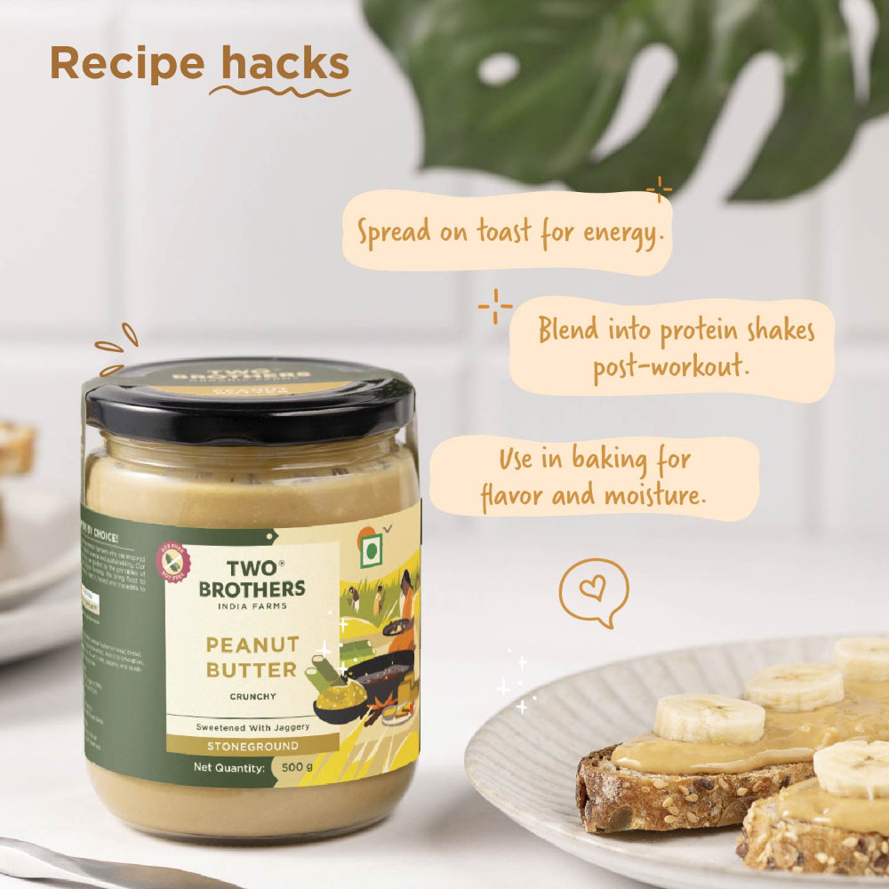 Two Brothers India Farms Peanut Butter, Crunchy with Jaggery, Stoneground