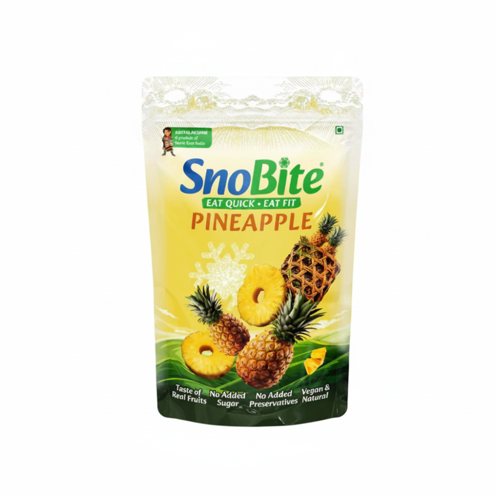 SnoBite Pineapple Stand-up Ziplock Pouch