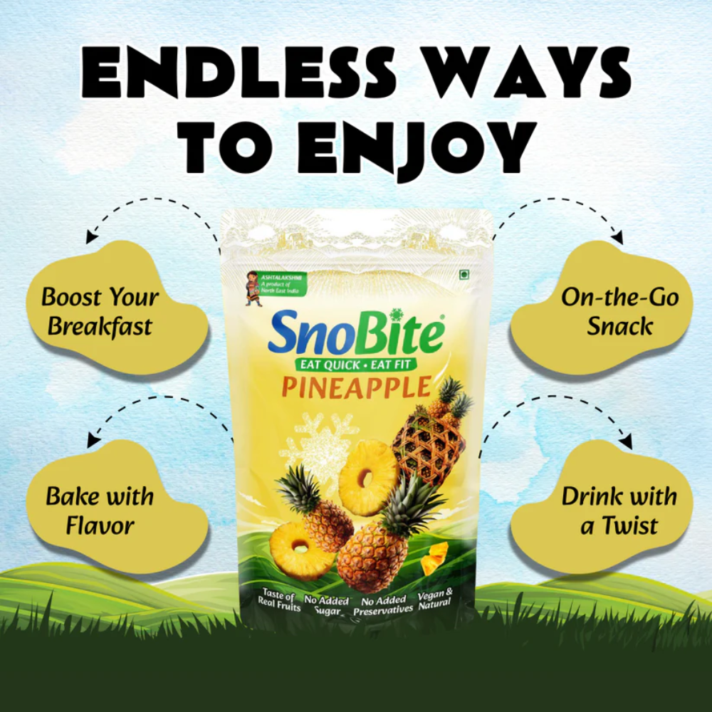 SnoBite Pineapple Stand-up Ziplock Pouch