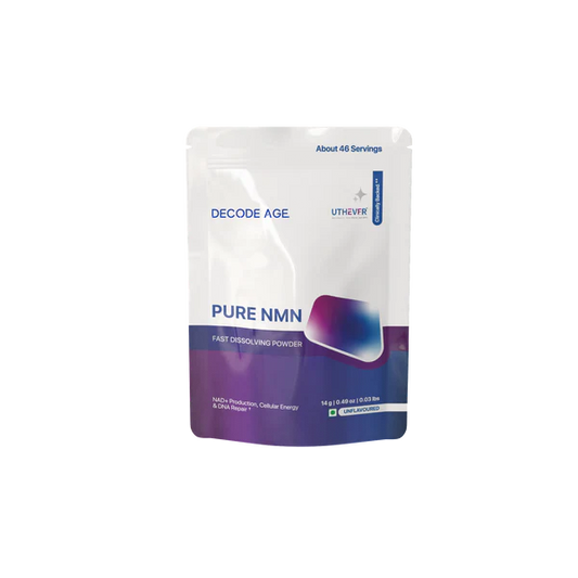 Decode Age Pure NMN | 99.9% Pure Beta NMN | High Bioavailability | NAD+ Booster for Energy, Metabolism, Cellular Repair & Skin Health | 14gm, 46 Servings