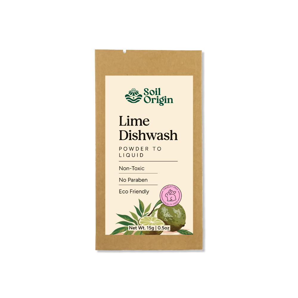 Soil Origin Powder to Liquid Dishwash (Lime), Toxic Free