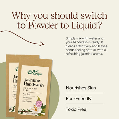 Soil Origin Powder to Liquid Handwash (Jasmine), Toxic Free