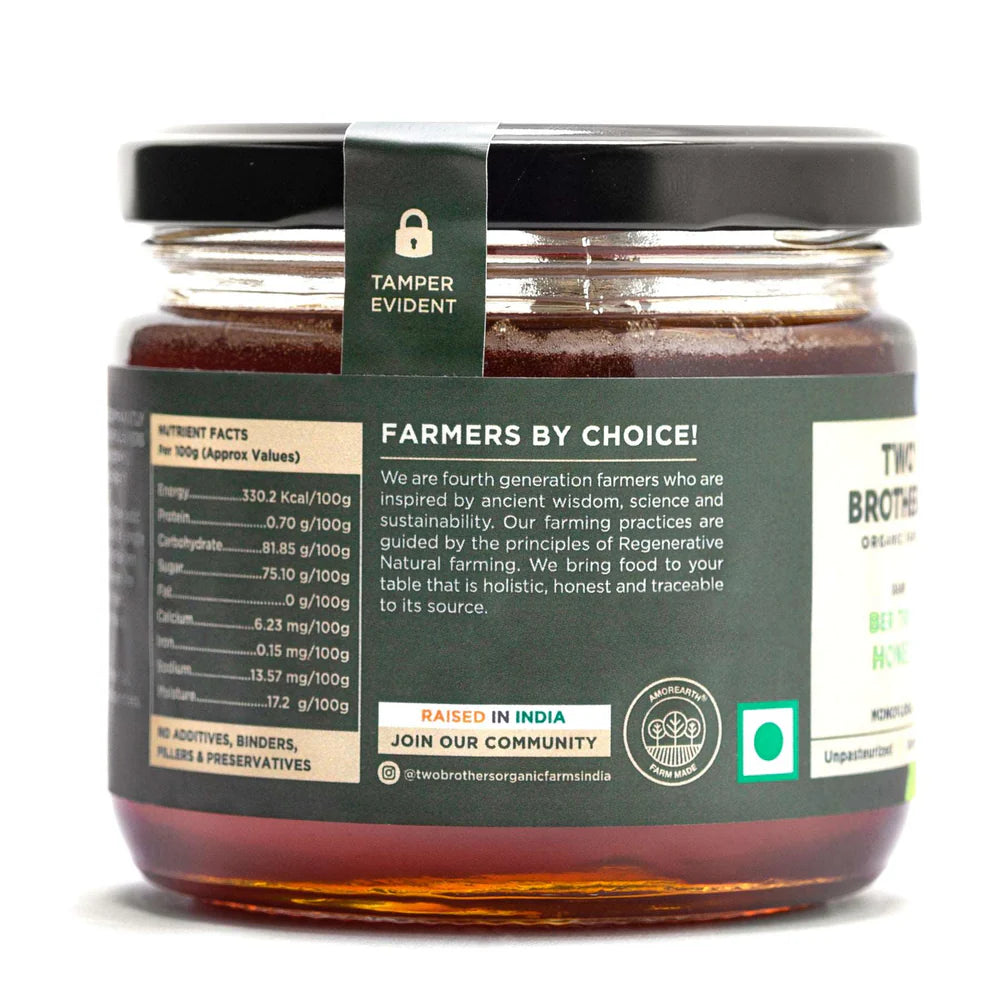 Two Brothers Organic Farms Indian Berry Honey, Raw Mono-Floral Unfiltered