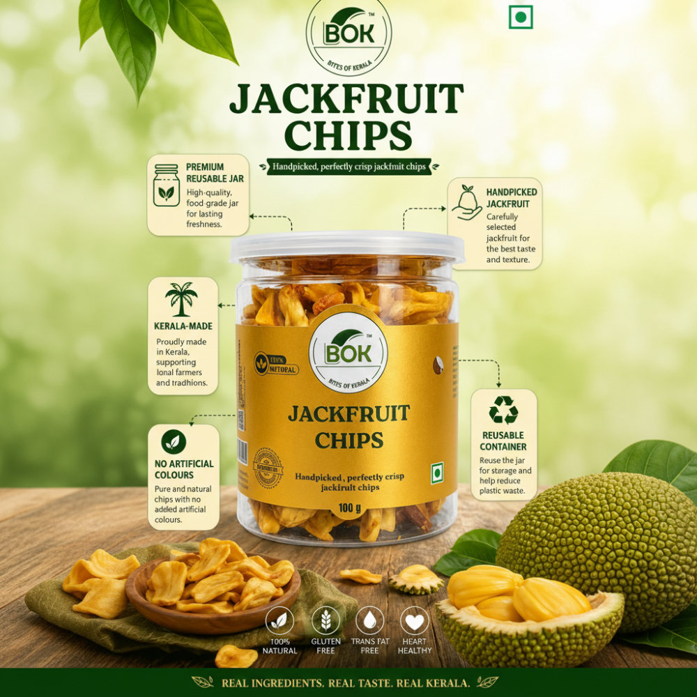 Bites Of Kerala Jackfruit Chips (Coconut Oil)