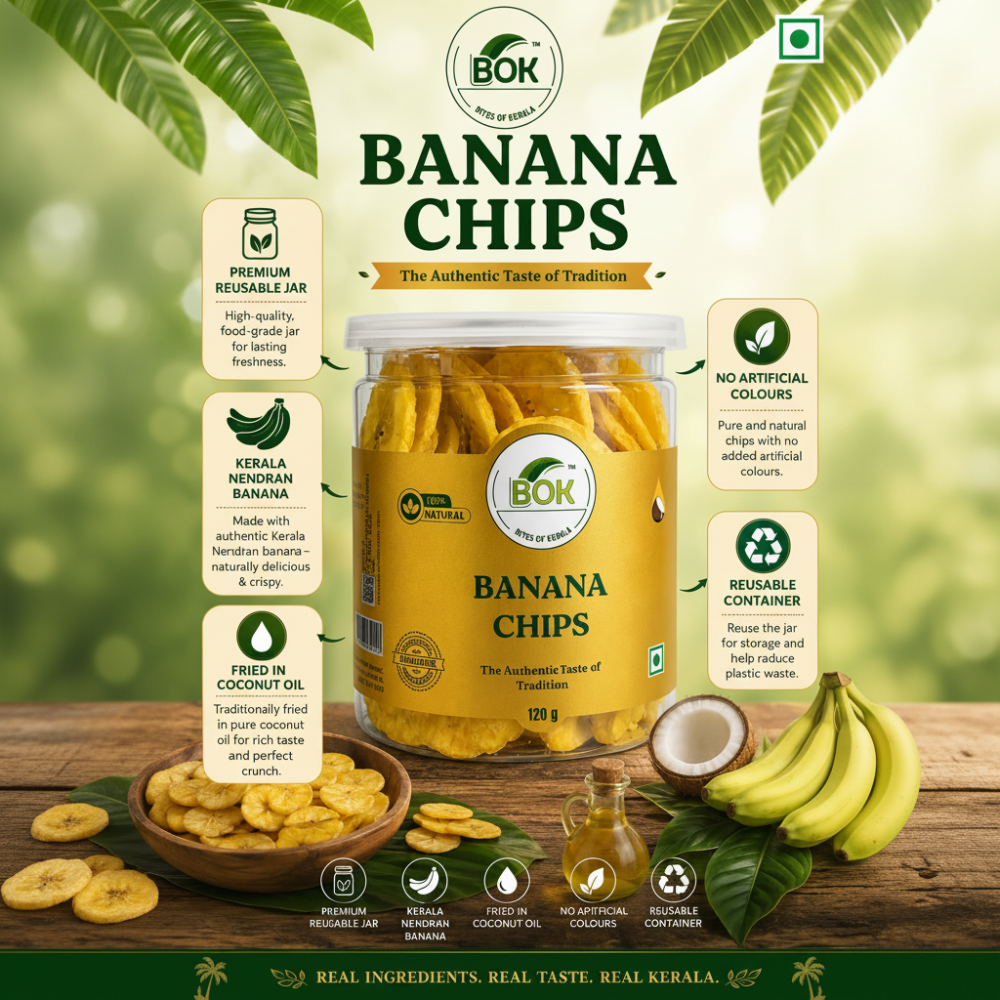 Bites of Kerala Banana Chips (Coconut Oil)