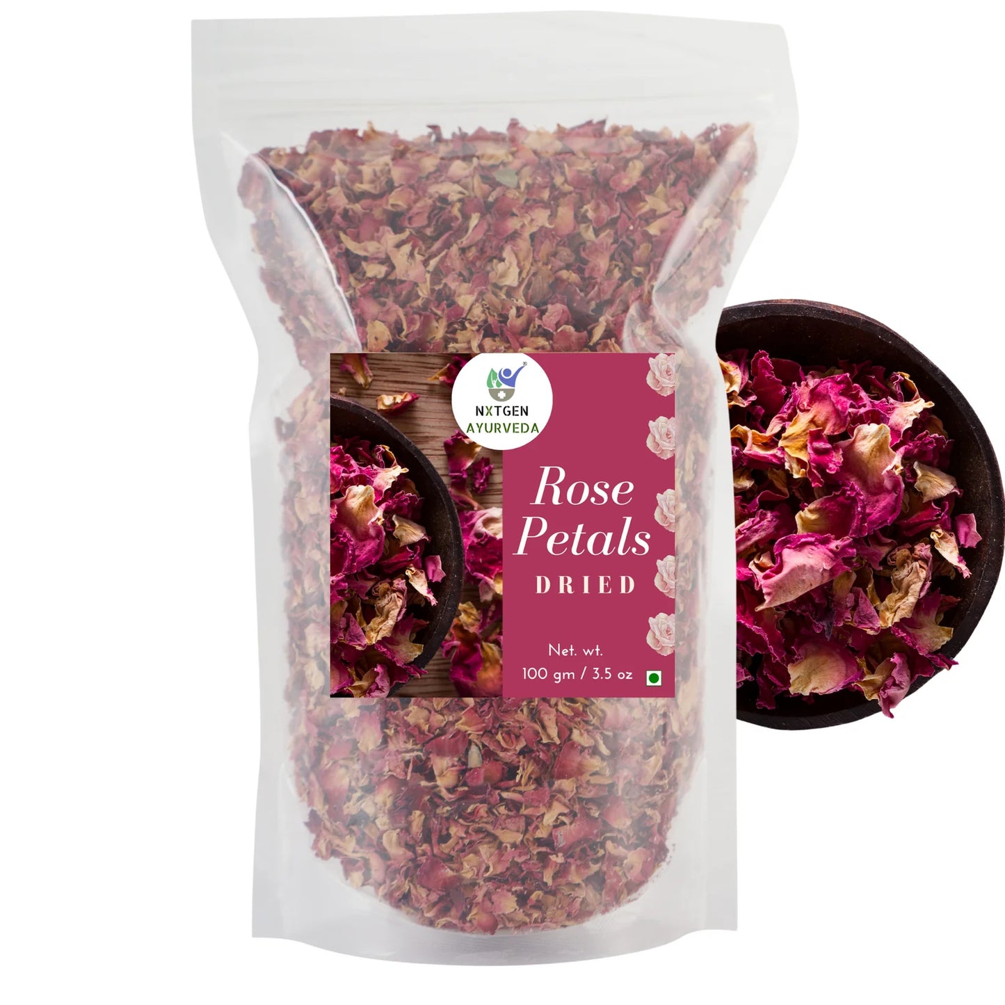 Nxtgen Ayurveda's Rose Petals Dried - 100 Gms (Pack of 2)