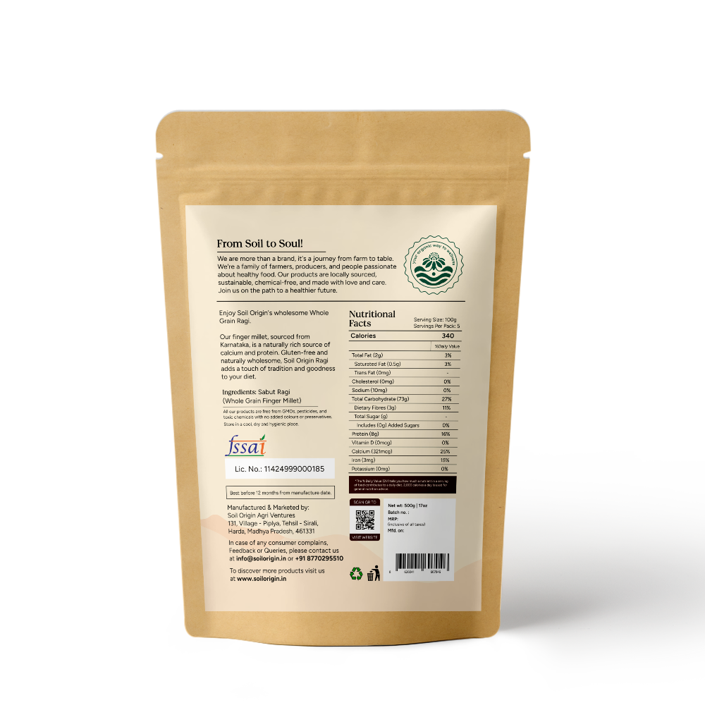 Soil Origin Ragi Whole (Finger Millet) - Set Of 2