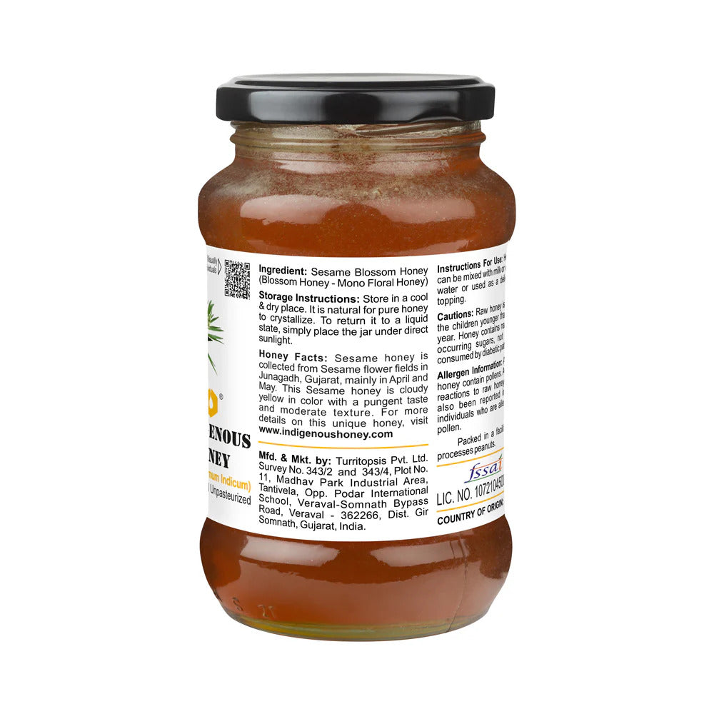 Indigenous Honey Natural Sesame Honey - Raw, Unfiltered, Pure