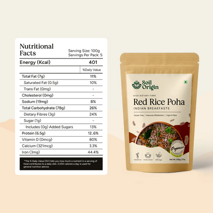Soil Origin Red Rice Poha (Flakes) (Set Of 2)