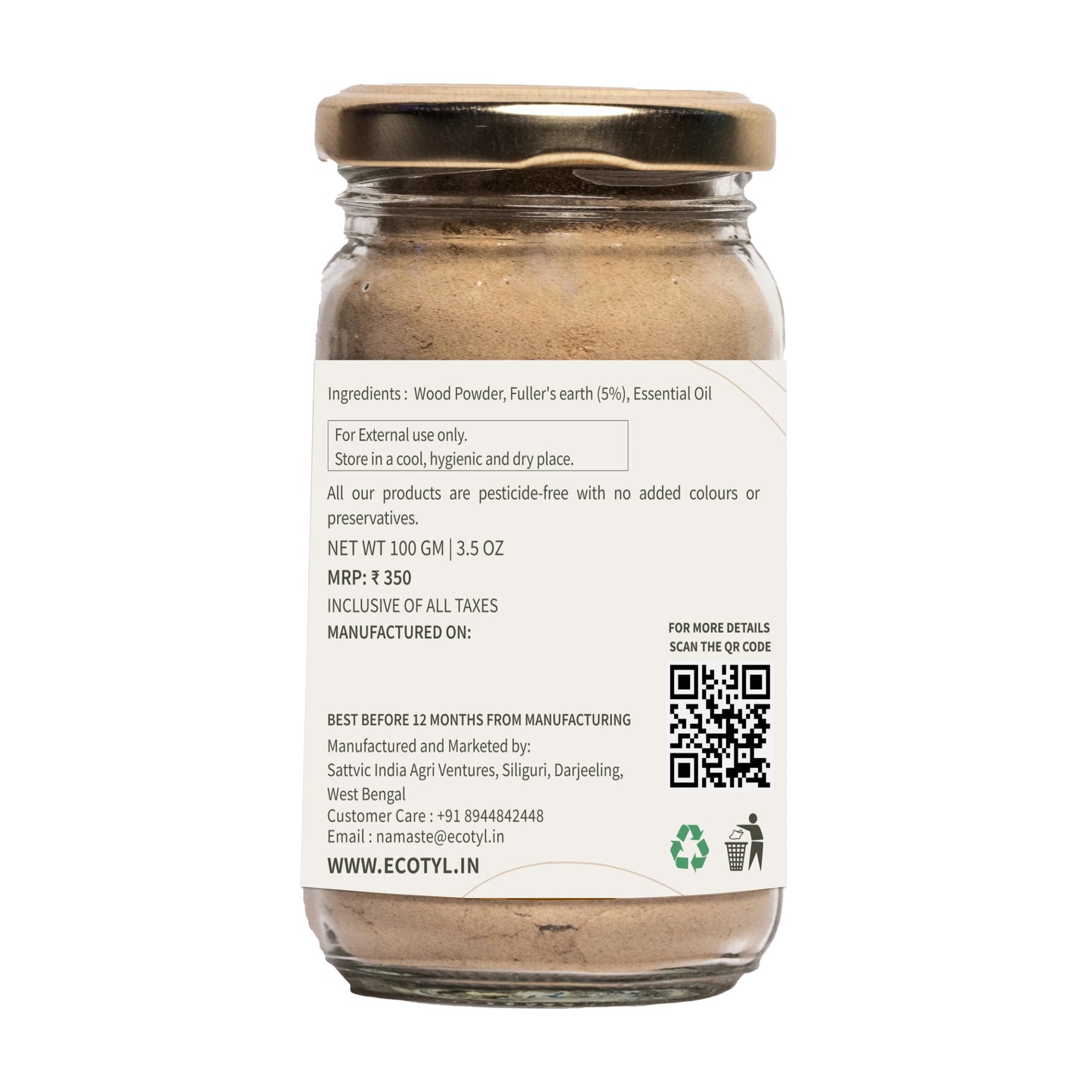 Ecotyl’s Natural Sandalwood Powder 100 g