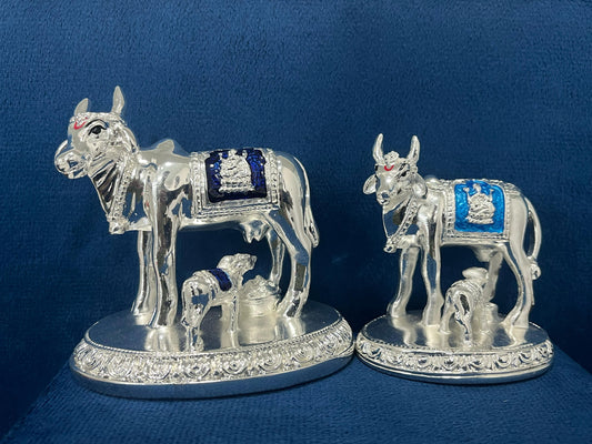 999 Silver Cladded Kamdhenu with Calf