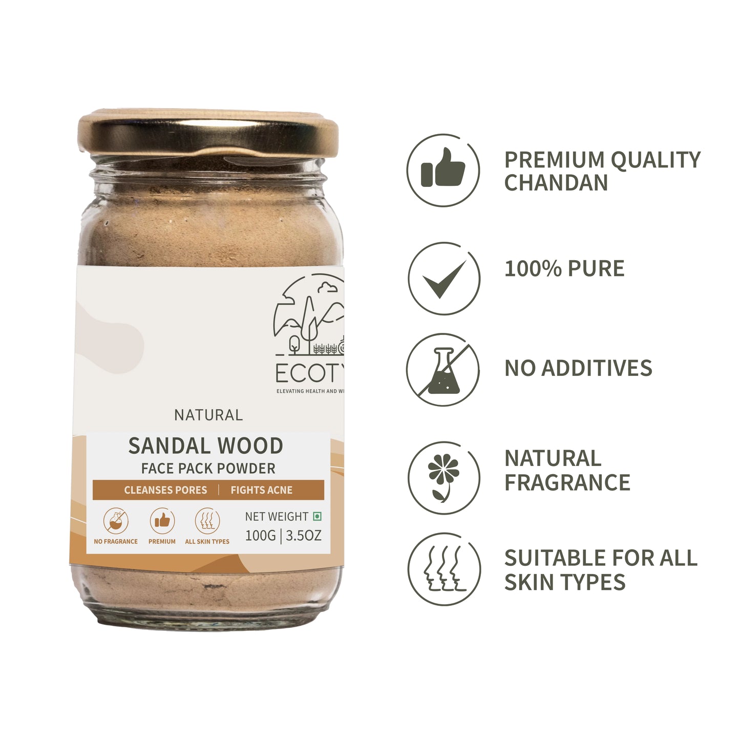 Ecotyl’s Natural Sandalwood Powder 100 g