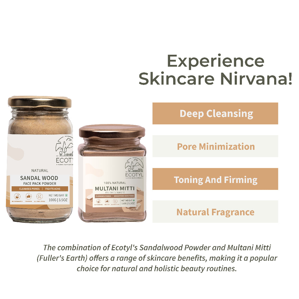 Ecotyl Face Pack Combo - Sandalwood Powder and Multani Mitti